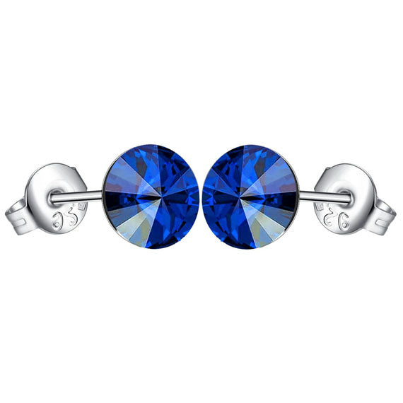 Kolczyki rivoli 6mm szafirowe