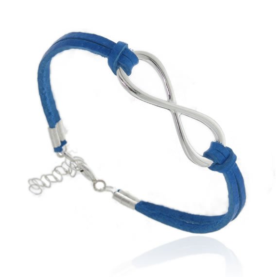 Bransoletka nieskończoność rzemyk duża turkusowa