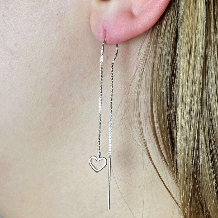 Kolczyki przekładane podwójne serca