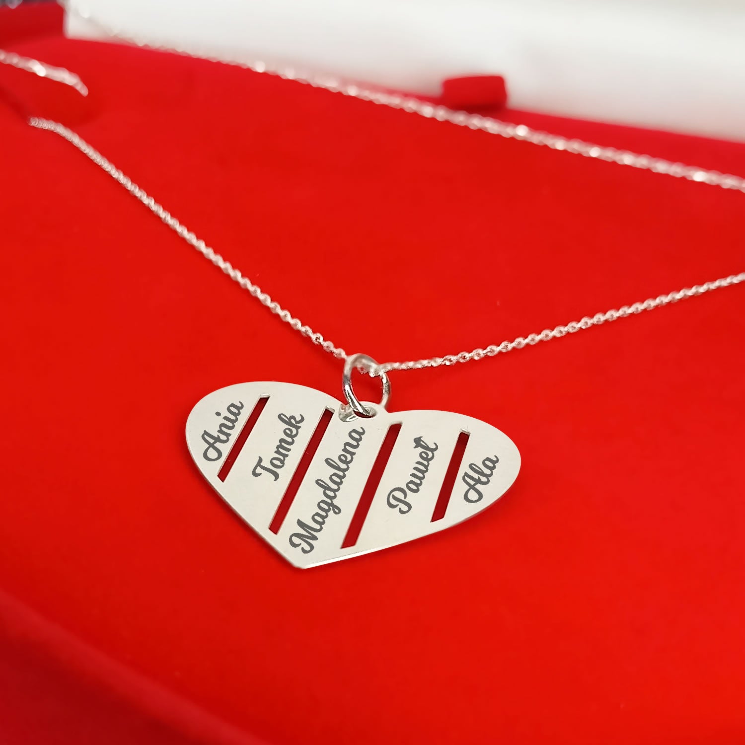 Naszyjnik serce z imionami dzieci - 2 imiona