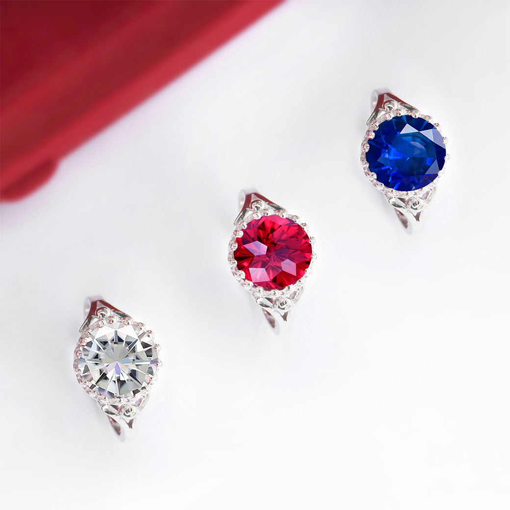 Pierścionek korona z cyrkonią 10mm