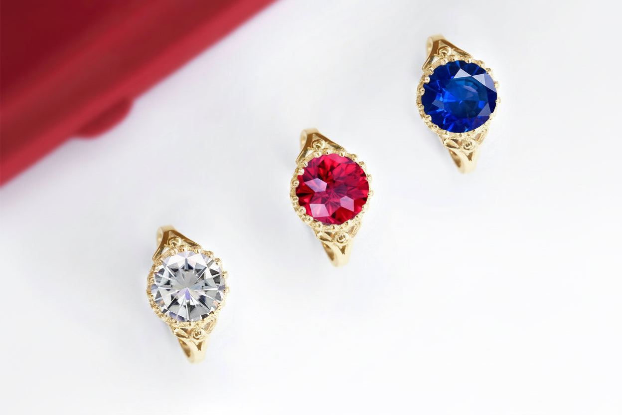 Pierścionek korona z cyrkonią 10mm