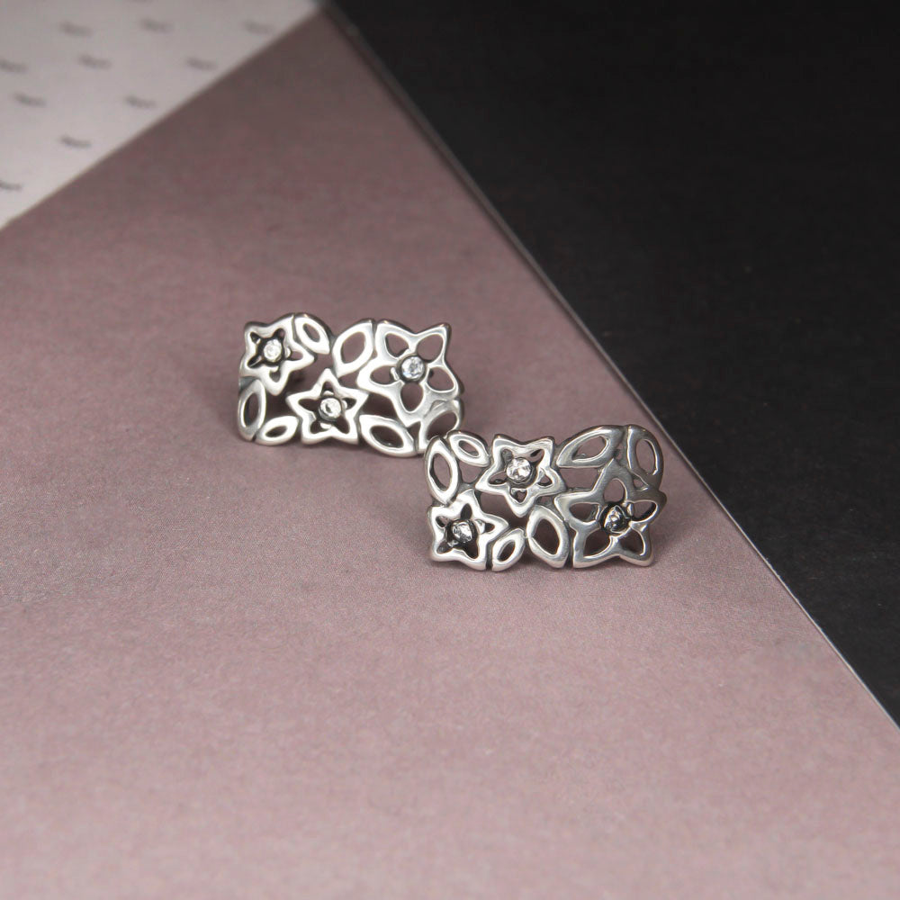 Kolczyki ażurowe kwiaty i liście