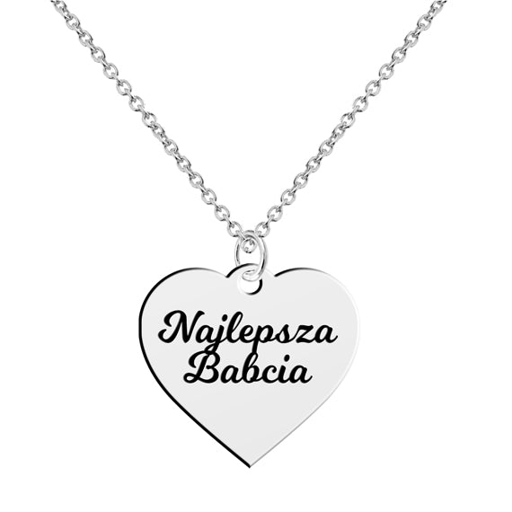 Naszyjnik serce z grawerem Najlepsza Babcia