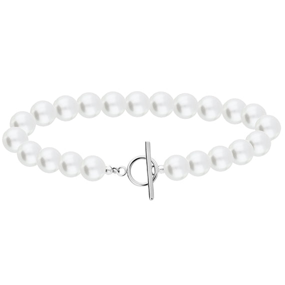 Naszyjnik z perłami zapięcie z przodu toggle 50cm 10mm