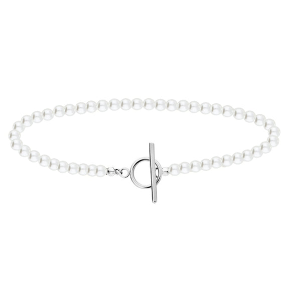 Naszyjnik z perłami zapięcie z przodu toggle 45cm 6mm