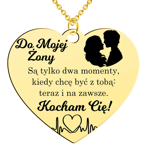 Naszyjnik "Do żony" Teraz i na zawsze - złocony