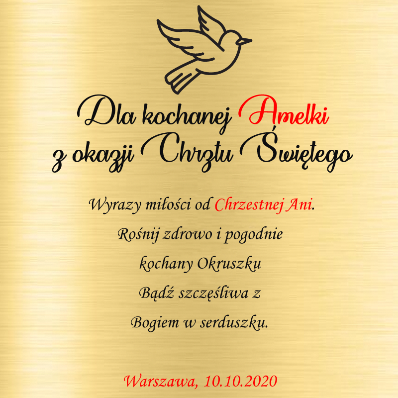 Grzechotka srebrna Pamiątka Chrztu/Narodzin