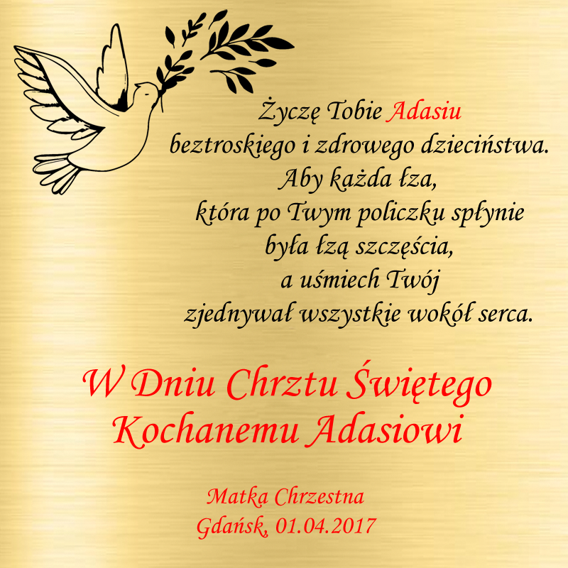 Grzechotka srebrna Pamiątka Chrztu/Narodzin