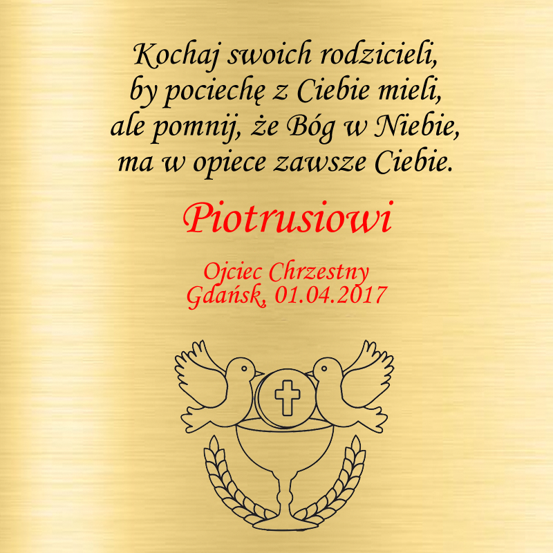 Grzechotka srebrna Pamiątka Chrztu/Narodzin