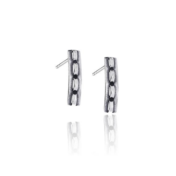 Kolczyki prostokątne oksydowane