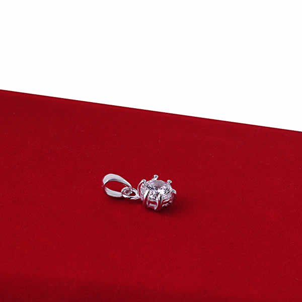 Wisiorek z białą cyrkonią 7mm