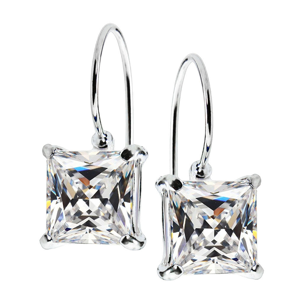 Kolczyki wiszące cyrkonia 10x10mm