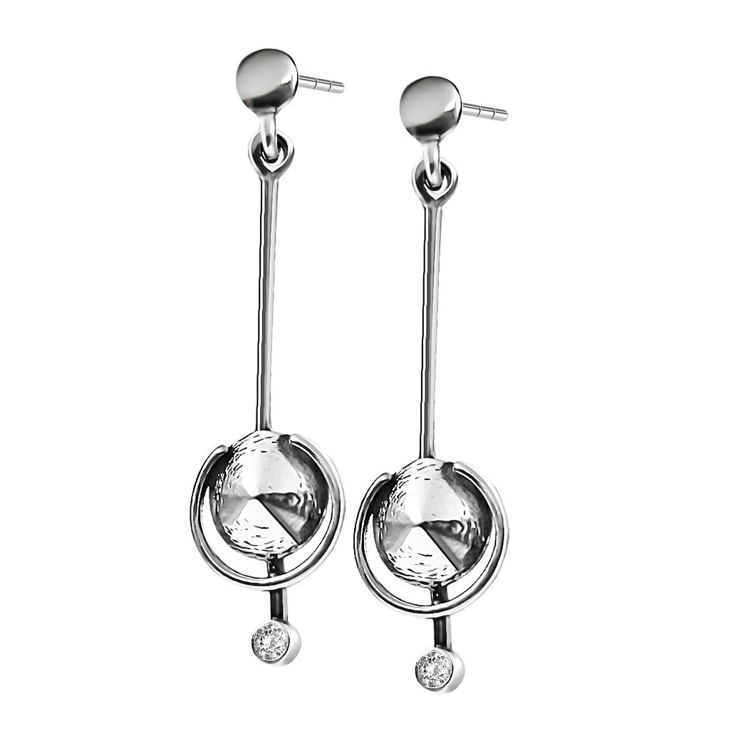 Kolczyki wahadełka oksydowane Enigma