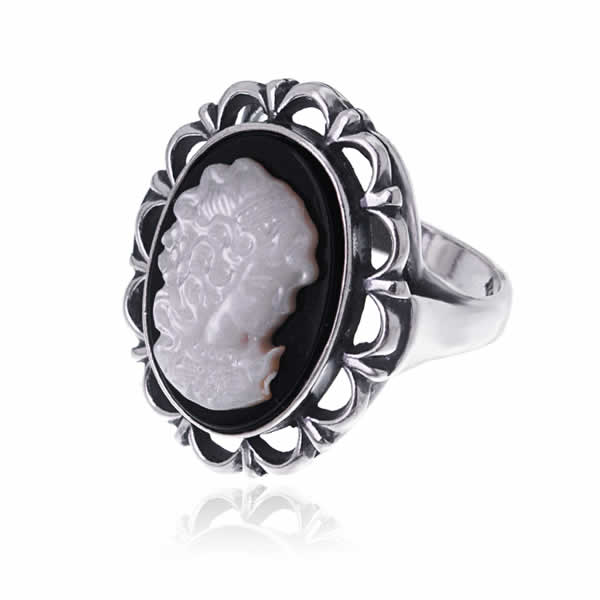 Pierścionek kamea 13x18mm
