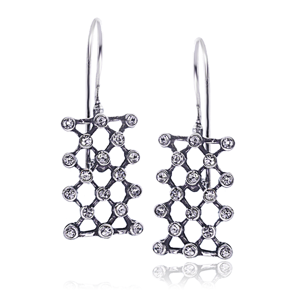 Kolczyki z białymi dżetami