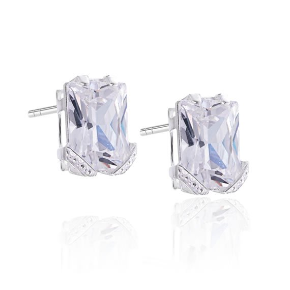 Kolczyki cyrkonia 16x12mm sztyft