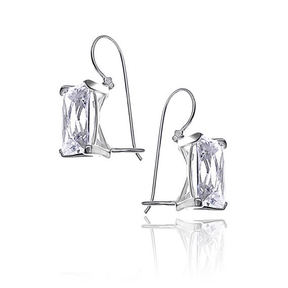 Kolczyki z cyrkonią 16x12