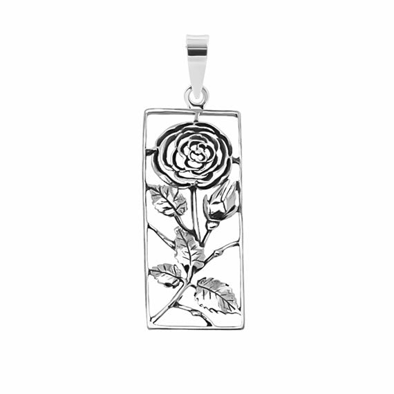 Wisiorek róża w ramce