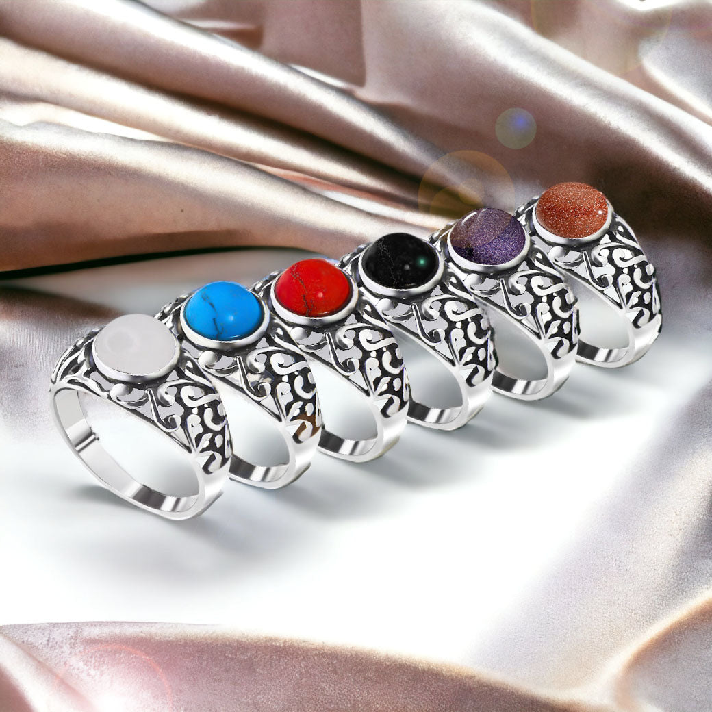 Pierścionek ażurowy z nocą kairu