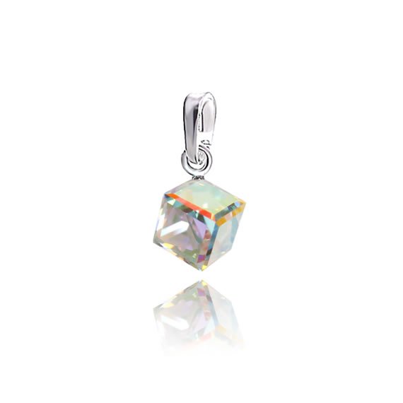 Wisiorek kostka Swarovskiego 6mm crystal