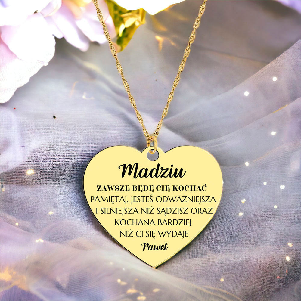 Naszyjnik pozłacany - Zawsze będę Cię kochać