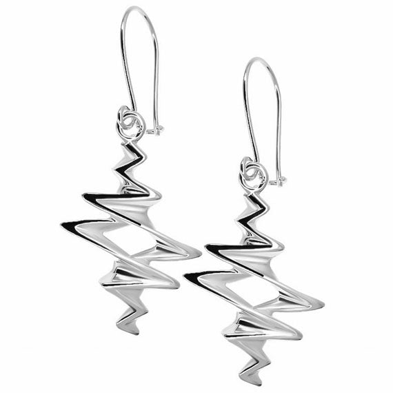 Kolczyki wiszące zygzaki puls ekg